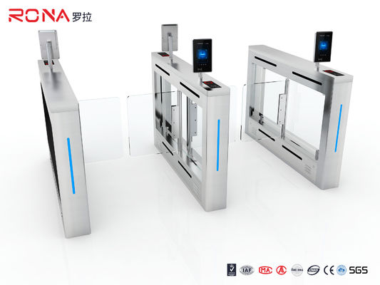 DC24 ब्रशलेस मोटर 6 जोड़े सेंसर के साथ फेस रिकग्निशन कार्ड रीडर स्विंग गेट टर्नस्टाइल