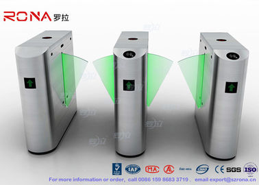Underground Entrance Flap Barrier Gate Optical Turnstile ESD System DC 24V Brush