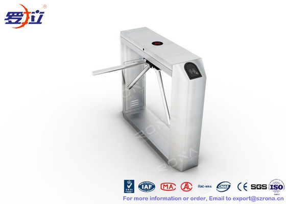 Fingerprint Reader Tripod Turnstile Gate , Full Automatic 304 Stainless Steel Turnstile
