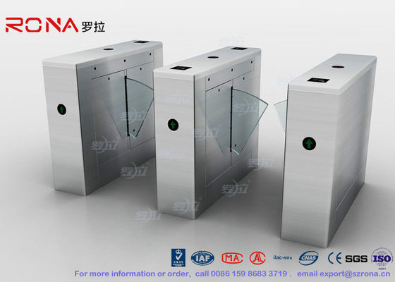 Galvanized Steel Flap Barrier Gate , Intelligent Flap Bi - Directional Turnstile Mechanism